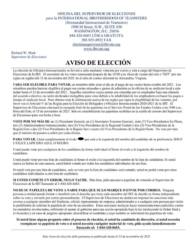 Notice of Election 2021 SPAN