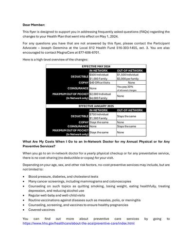 Local 812 Healthcare Fund June 2024 FAQs