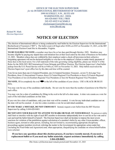 Notice of Election 2021 ENG